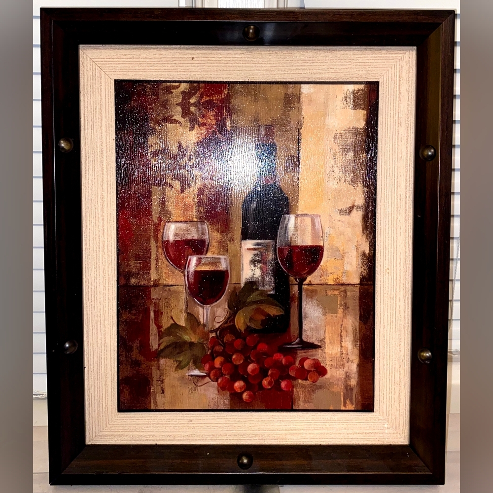 Framed Wine Glass Print "Graffiti and Wine II" by Silvia Vassileva